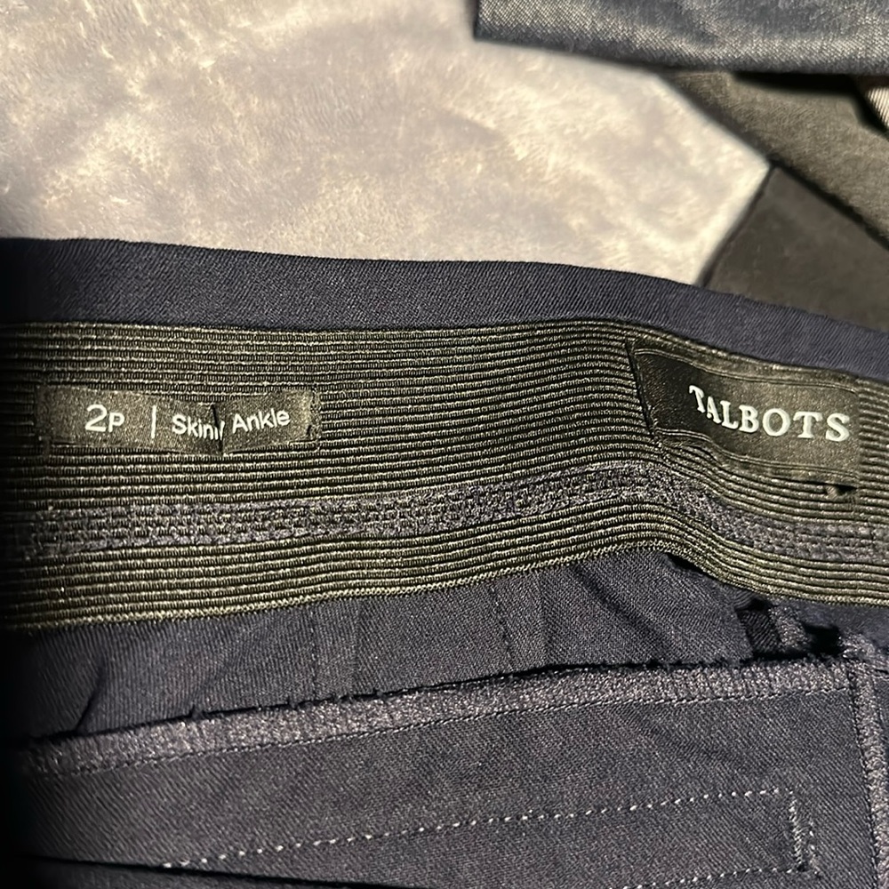 Talbots slip on navy pants
